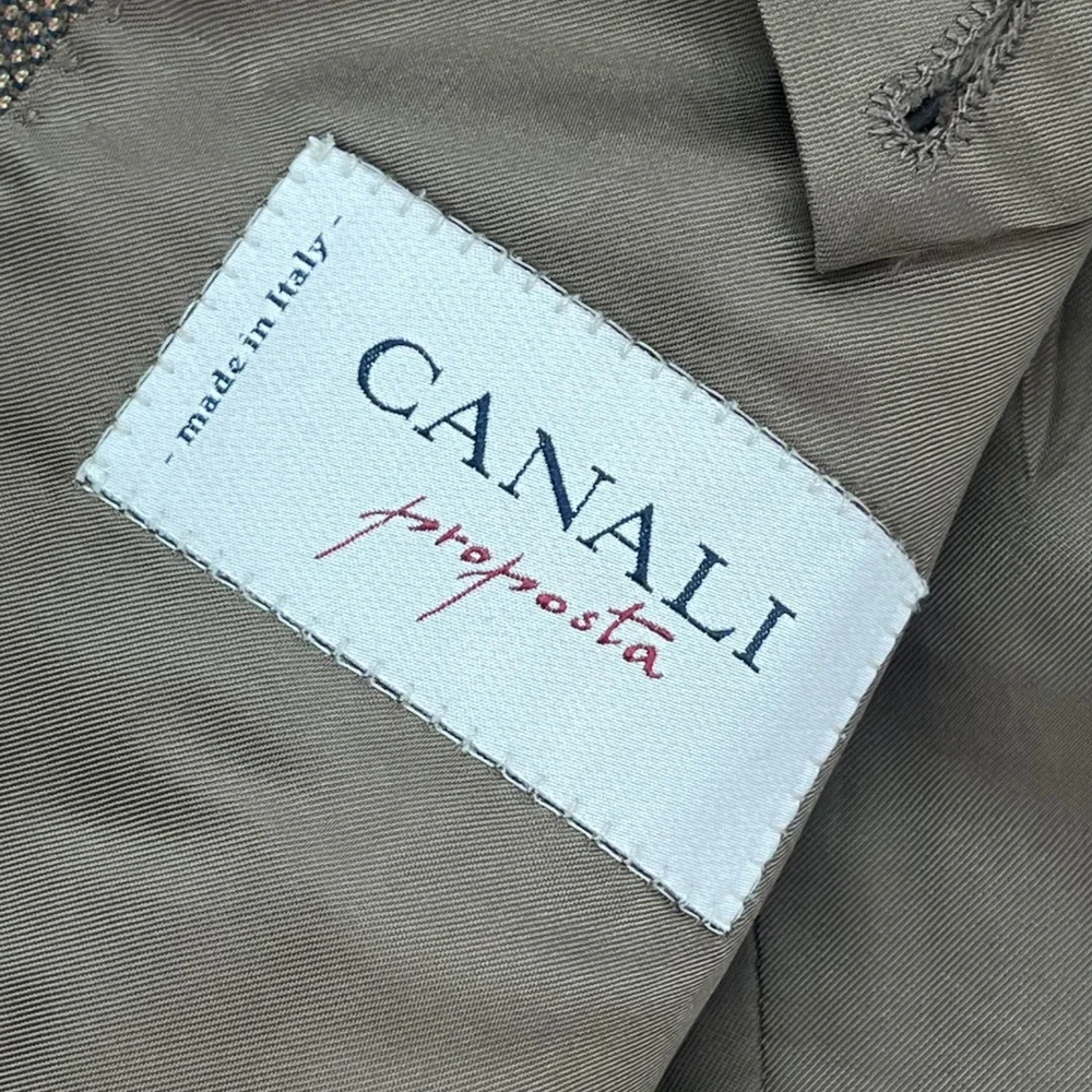 Canali‎ Proposta Super 120s Wool Blazer Jacket Made in Italy Men's 50 Brown